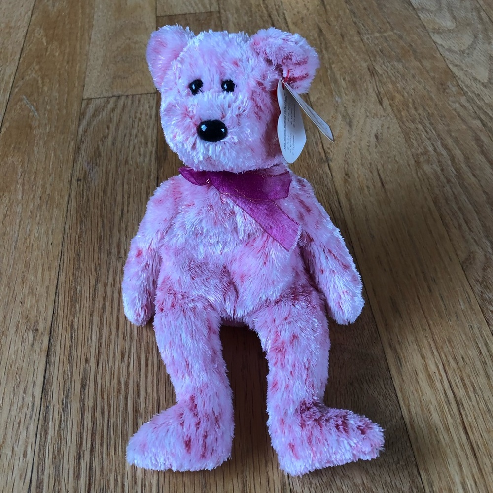 Ty Pink Bear Beanie Baby “Smitten”